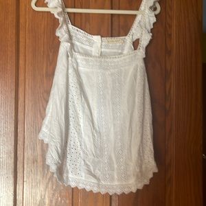 Lucky Brand White  XL lace-style sleeveless top